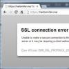 Ошибка подключения SSL в Google Chrome
